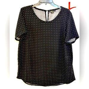 Dalia Black Boxy Blouse with Polka Dots